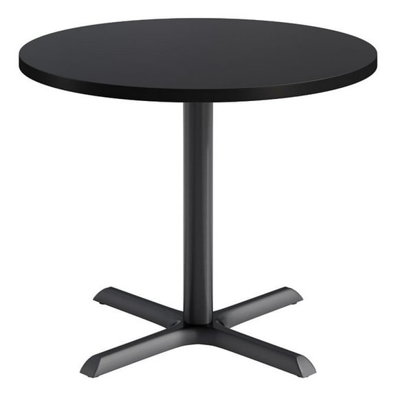 KFI Studios 42in Round Dining Table - Black Top - Black Base