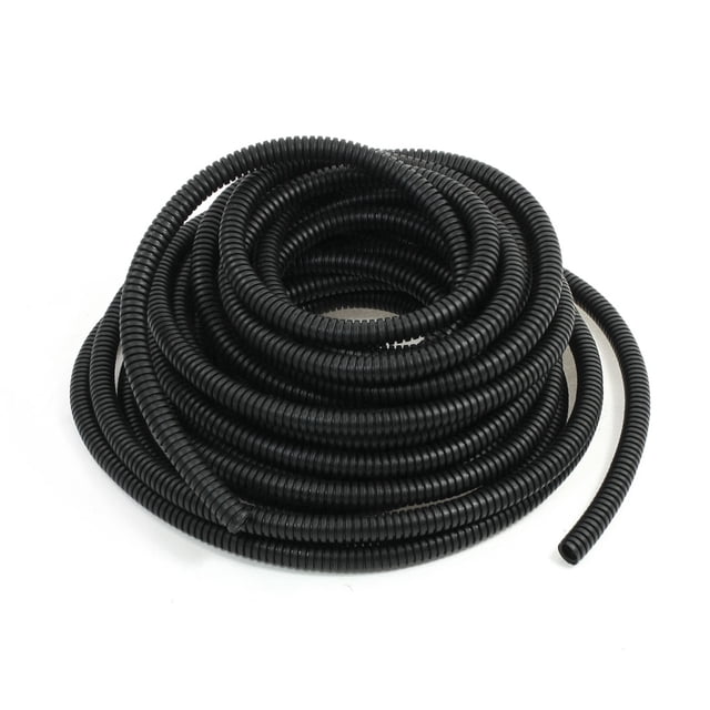 Tubo de Conduit Corrugado Flexible de Plástico de 10 M 7 x 10 mm para Jardín, Fábrica, Oficina Negro