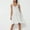 White, variant on Womens Plus Size Summer Dresses Solid Color V-neck Sleeveless Lace Shoulder Strap Hollow Out Embroidery Waist Dress
