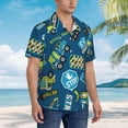 thumbnail image 5 of Xecao Machinery Road Construction print Hawaiian shirt - a stylish short-sleeve button-down for men, perfect for casual beach and tropical outings., 5 of 9