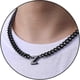 thumbnail image 1 of Collar de cadena de eslabones cubanos Yuxing con inicial AZ para niños hombres y mujeres acero inoxidable 6.5 mm 18 + 2 pulgadas regalo de joyería, 1 of 3