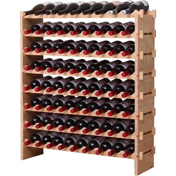 72 Bottle Stackable Organizer Storage Modular Wine Organizer Rack Cabinet Bamboo freestanding Floor Wine Stand Holder Display Shelves