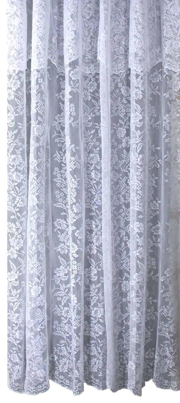 Romance Lace Ivory Fabric Shower Curtain With Attached Valance Romance Lace Ivory Fabric Shower Curtain With Attached Valance Is 70 Inch Wide X 72 Long Com