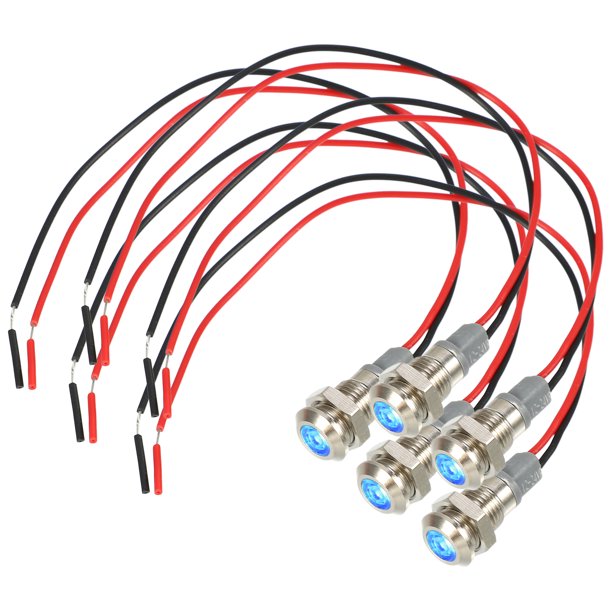 Unique Bargains 5 piezas 0,31 "luz indicadora interior del coche lámpara de señal LED para coche camión barco luz impermeable IP67 azul
