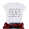 thumbnail image 2 of Meichang T-Shirts de la Saint-Valentin pour Femmes, Imprimé Cœur, Coupe Ample, Manches Courtes, Col Rond, Décontracté, Printemps, Cadeaux de Vacances, 2 of 4