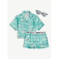 thumbnail image 3 of Justice Girls x Nascar Short Sleeve Button Top, Shorts and Eye Mask Pajama Set, 3-Piece, Sizes 5-18, 3 of 4