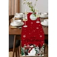thumbnail image 2 of Red Christmas Table Runner Snowman Snowflake Xmas Tree Tablerunners 13 x 48 Inch, Table Decorations Tabletop Scarf for Summer Gathering Holiday Farmhouse Kitchen Dining Decor, 2 of 6