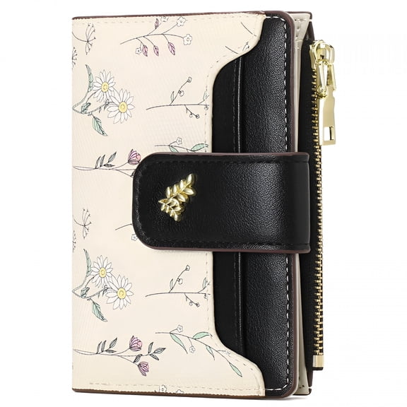 GASTROPOD 2026 New Small Wallet for Women Slim Bifold Leather Credit Card Holder Purse for Daily Use, Travel, Shopping, Office, Casual, Zipper Pocket Coin Wallets with Id Window
