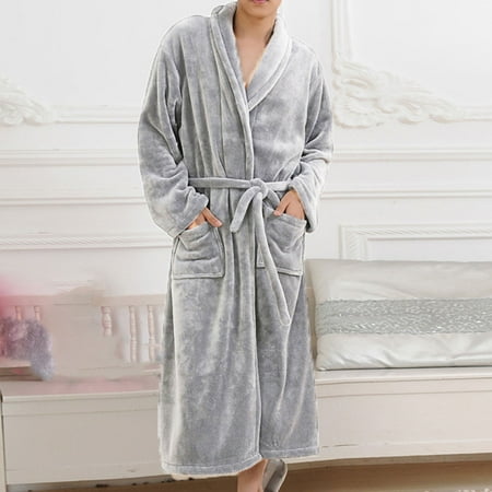 Gown Lingerie Bath Robe Women And Men s Flannel Hooded Pajamas Bathrobe Long Pajamas Lovers  Home Clothes