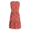 thumbnail image 6 of cocolona Womens Summer Boho Floral Dresses Button V Neck Sleeveless Mini Dress Vacation Beach Tiered Flowy Sundress, 6 of 7