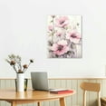 thumbnail image 2 of COMIO  Pink Wall Art Flowers Canvas Prints Floral Pictures Gray Modern Romantic Artwork Blush Bloom Painting Stretched for Bathroom Living Dining Room Bedroom Home Wall Decor, 2 of 4