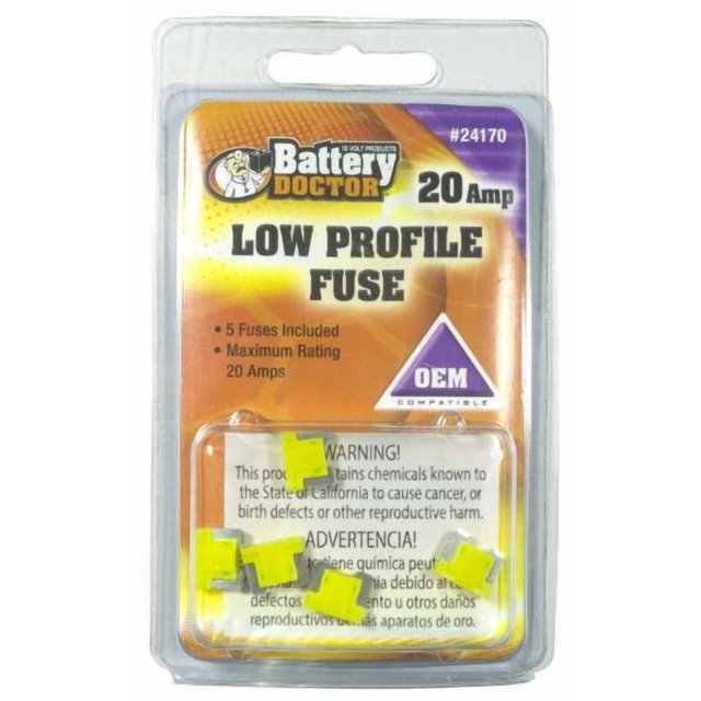 WirthCo Fuse 24170 Battery Doctor; Yellow Blade; ATM Mini; 20 Amp; Pack Of 5