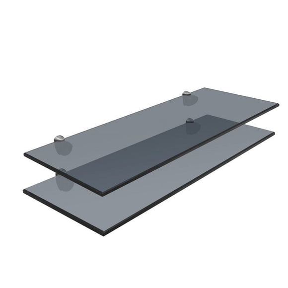 Repisas de Vidrio Templado, 2 Piezas, 60x20cm (Humo/Vitrasol)