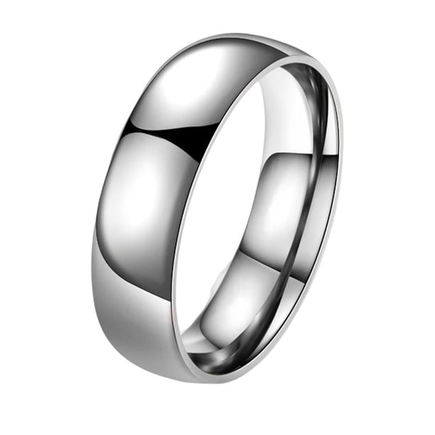 Anillo de acero simple Qarigey Esfera Estilo diario Clásico Retro Elegante Joyería exquisita Regalo Hombre Accesorios de disfraces Plata 6#