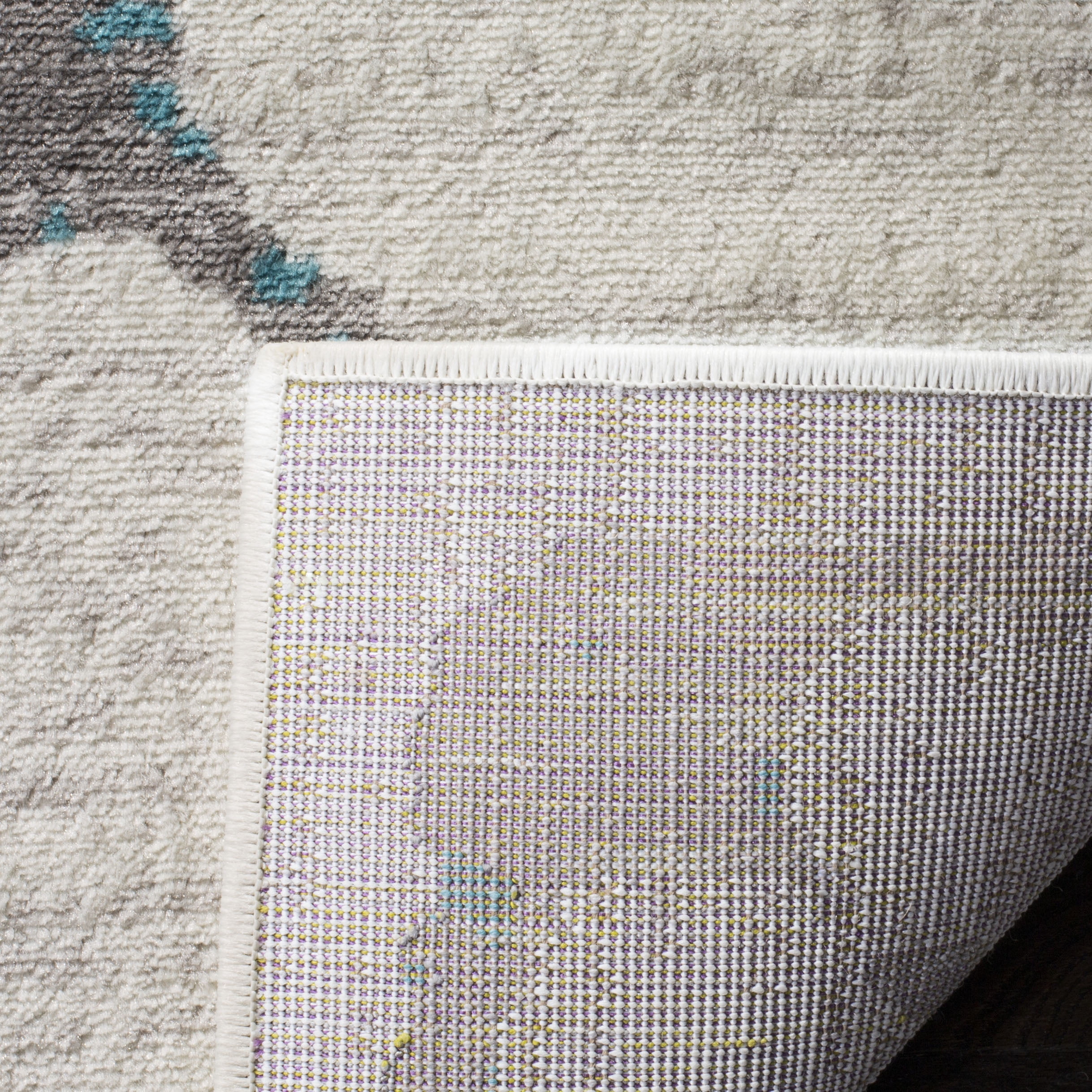 SAFAVIEH Skyler Leontyne Geometric Area Rug, Ivory/Blue, 9' x 12'