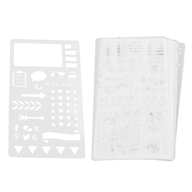 GUOOL Pochoirs Réutilisables pour Journal, Modèle de Dessin pour Graffiti, Projets DIY, 12 Pcs