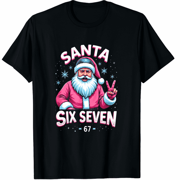 Funny Santa Says Six Seven Christmas 67 Meme Xmas T-Shirt (Men's, Women's)