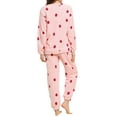 thumbnail image 4 of INSPIRE CHIC Women's Winter Flannel Pajama Sets Long Sleeve Loungewear M Strawberry Printed Pink, 4 of 8