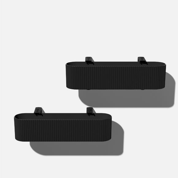 Veradek Demi Series Railing 36" Plastic-Stone Planter - (Black/2 Pack)