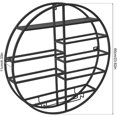 thumbnail image 2 of 60cm/23.6" Round Wine Hanging Display Rack, Wall Mounted Wine Rack, Wall Mounted Circular Display Shelf, with Glass Holder Floating Red Wine Bottle Organizer (Black, 80cm), 2 of 8