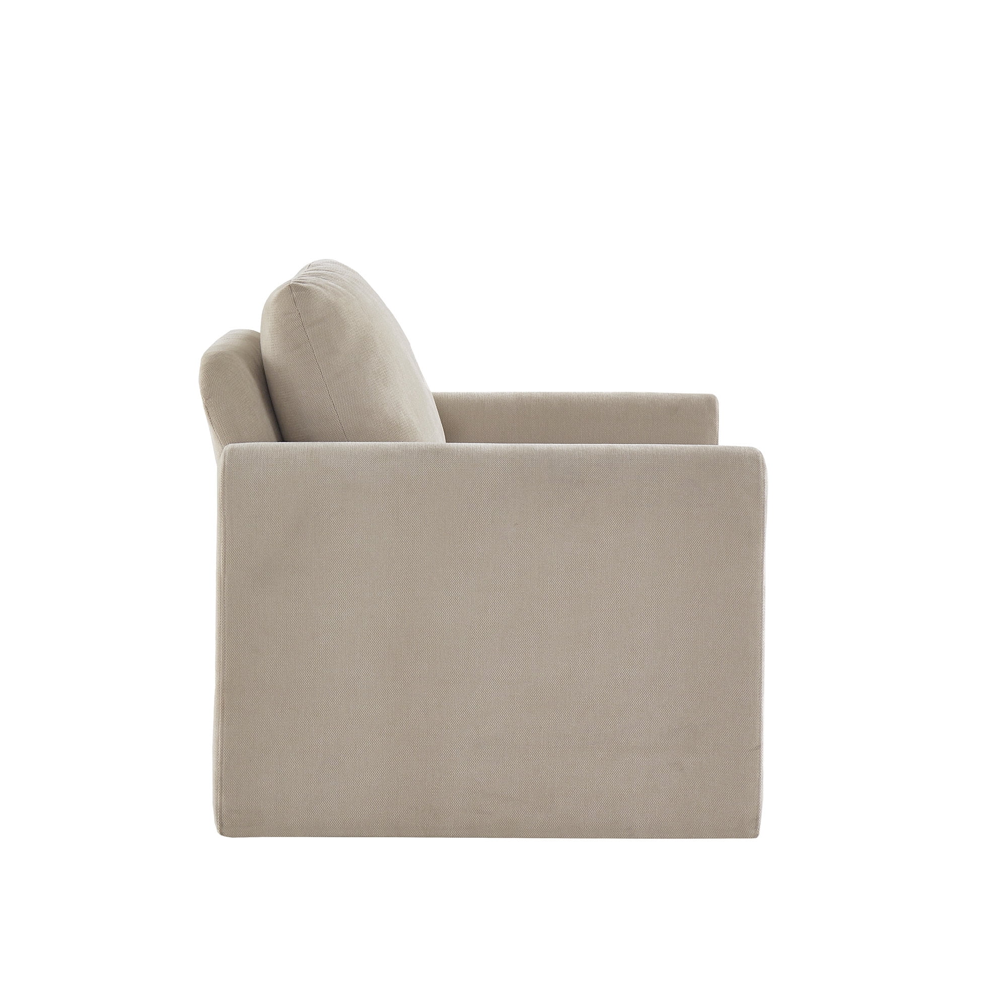 Weston Home Hampden Rounded Arm Chenille Upholstery Accent Chair, Beige