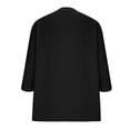 thumbnail image 5 of 3/4 Length Sleeve Womens Tops Plus Size Cotton Linen Shirts V-neck Casual Loose Fit Button Down Blouses Dressy Work Beach Vacation Early Fall Clothes, 5 of 7