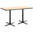thumbnail image 4 of KFI Studios Mode 2.5' x 6' Bistro Table, Medium Oak, Black Base, 4 of 7