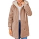 thumbnail image 2 of Chaqueta con Cremallera y Bolsillos para Mujer, Sudadera Larga Extragrande con Capucha, Abrigo Afelpado y Cálido. Caqui XXXL, 2 of 8