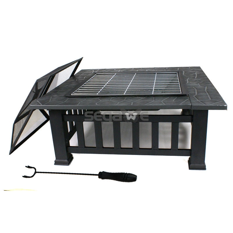Gizmo Supply Square Metal 32' Firepit Outdoor Patio Garden Backyard Stove Firepit Brazier by