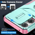thumbnail image 3 of Allytechgroup for Motorola Moto G 2025 Case, Sliding Camera Lens Cover Military Grade Protection Stand Bracket Bumper Rugged TPU PC Phone Case for Motorola Moto G (2025), Green, 3 of 8