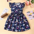 thumbnail image 2 of RTKFRFLM Toddler Girls Casual Dresses Fly Sleeve Cartoon Prints Summer Cute Midi Girl Sundress Dresses Flower Girl Dresses,Size 2-3 Years, 2 of 4