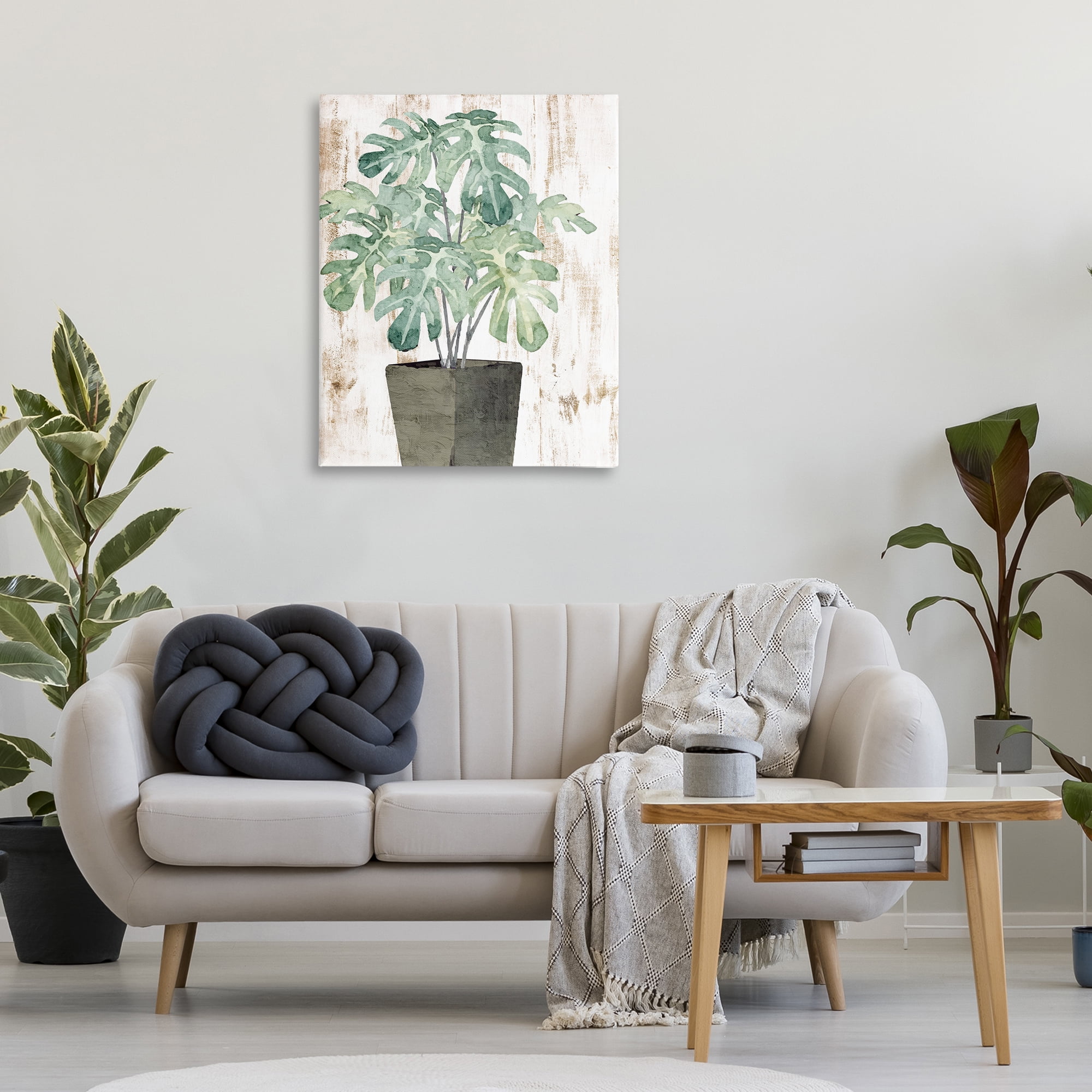 Stupell Industries Flower Pot Greenery Botanical & Floral Painting Gallery Wrapped Canvas Art Print Wall Art, 30 x 40