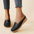 thumbnail image 2 of Womens Wedge Mules Slip on Penny Loafers Fashion Casual Leather Backless Hands Free Walking Shoes, 2 of 6