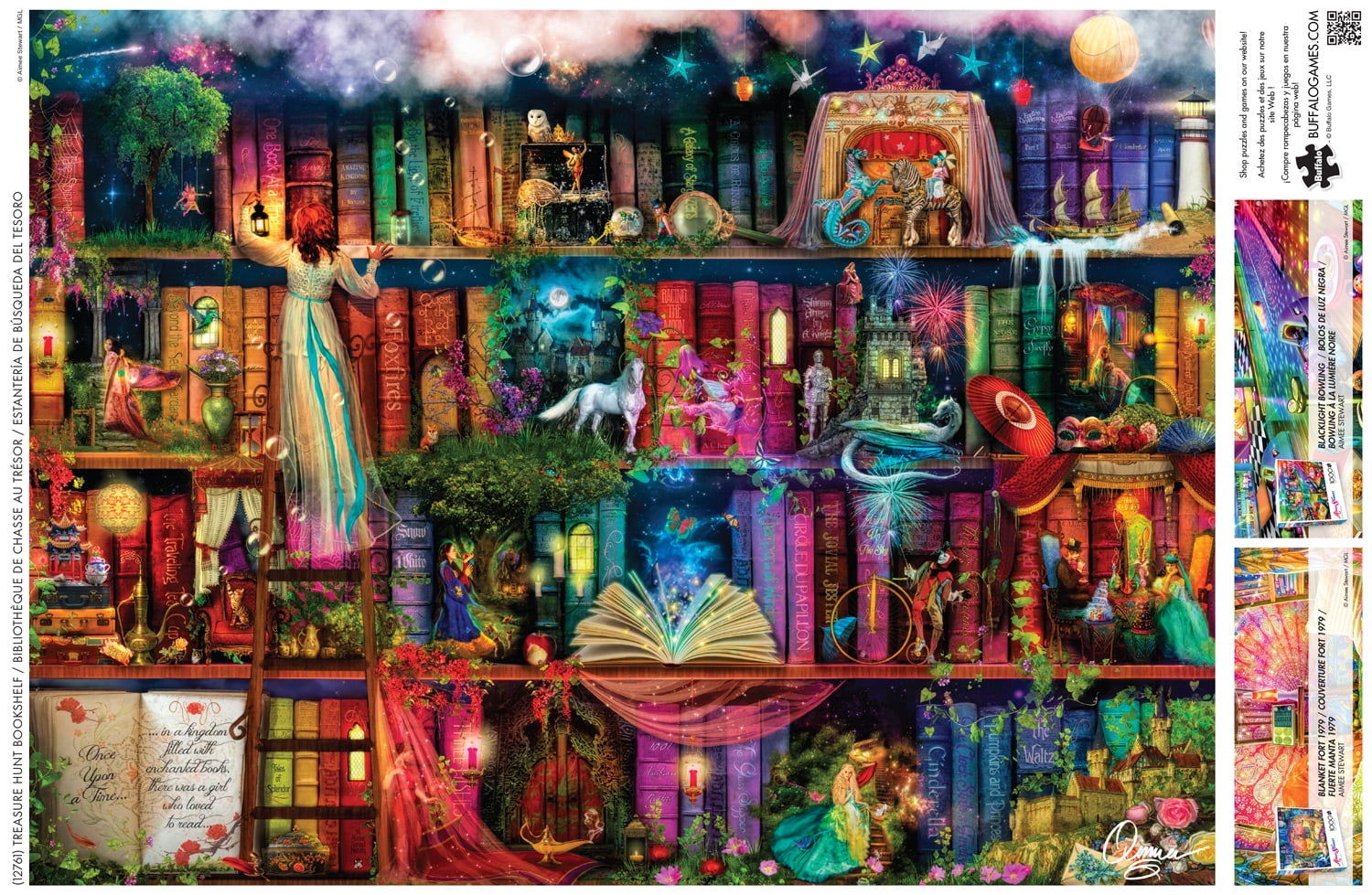 Buffalo Games Treasure Hunt Bookshelf 1000-Piece 26.75 x 19.75-inch Interlocking Jigsaw Puzzle for Adults Ages 14+