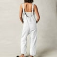 thumbnail image 3 of BRGZLK Women's Casual Summer Jumpsuits 2025 Casual Sleeveless Y2K Romper Long Playsuit Strap Button Jumpsuit White L, 3 of 7