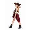 thumbnail image 6 of JAJAHO Carnival Girls Pirate Dress Up Outfit Sleeveless Top Belted Layered High-Low Skirts With Hat Arm Rings 4 PCS Set For Kids 4-16 Years, 6 of 8