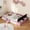Pink+White, variant on Queen Size Velvet Upholstered Daybed with Stairs and Gas Lift Storage Ottoman, Contrast Color Platform Bed with Padded Guardrails for Bedroom, Brown and White