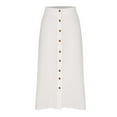 thumbnail image 4 of SHTXOZHI High Waisted Skirts for Women Summer Boho A-Line Button Casual Vacation Skirt, 4 of 7