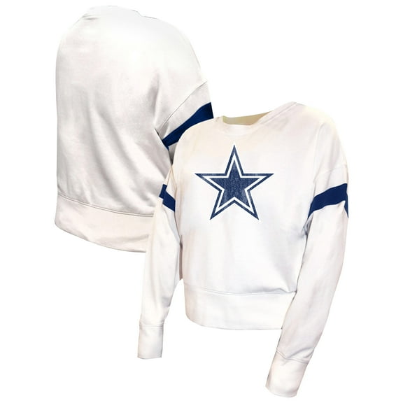 Women's-Fanatics White Dallas Cowboys Plus Size Fleece Pullover Sweatshirt