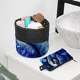 thumbnail image 6 of PhooArto Drawstring Cosmetic Bag, Barrel Shaped Portable Travel Makeup Bags, Blue Galaxy Butterflies Sloth Large Capacity Waterproof Multifunctional Bucket Toiletry Bag, 6 of 6