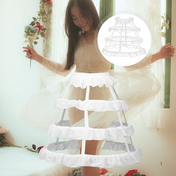 Worgeous Skirt Hoop Petticoat White Cloth 1Pcs for Wedding Dress Support