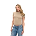 thumbnail image 5 of Natural Uniforms Womens Buttery Soft, Super Stretch Y2K Long Sleeve Baby Tee Crop Top (Sand, XX-Large), 5 of 6