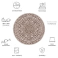 thumbnail image 3 of SAFAVIEH Courtyard Josiah Floral Medallion Indoor/Outdoor Area Rug, 6'7" x 6'7" Round, Light Beige/Light Brown, 3 of 7