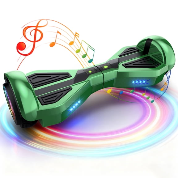 Open Box Tcdjtc Hoverboard with Bluetooth and Led Lights, Balance Board for Kids, Kids Outdoor Toys with 9 Mph Max Speed, All Terrain Hoverboard with UL 2272 Safety Standard