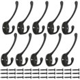 thumbnail image 1 of 10 Pieces Vintage Black Wardrobe Hooks, Wall Hooks Metal Hook Coat Hooks With 25pcs Screws, 1 of 4