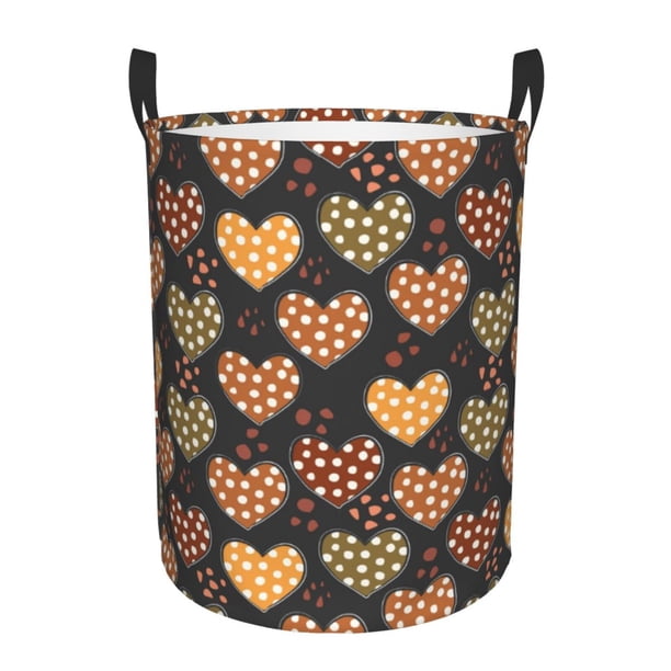 Fotbe Heart Cesto de Ropa con Asas, Cesto Impermeable de Gran Capacidad, Bolsa de Lavado para Dormitorio, Cesto de Ropa con Ruedas y Asas-Small