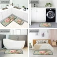 thumbnail image 4 of Leaves and Flowers Pink Kitchen Mats Set 2 Piece Non Slip Floor Foam Rugs Cushioned Soft Waterproof Carpet Runner for Dining Room Bathroom Laundry, 4 of 7