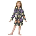 thumbnail image 6 of FORMRS Niños Bathrobe Unisex Hooded Robe Soft Plush Pajamas Sleepwear, Size 7-9T, Purple Halloween Ghosts, 6 of 7