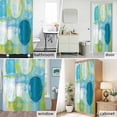 thumbnail image 6 of Abstract Blue White Green Printing Fabric Shower Curtain Graffiti Washable Shower Curtains for Bathroom, Waterproof Bath Curtain with Hooks Home Decor 72x72in, 6 of 8