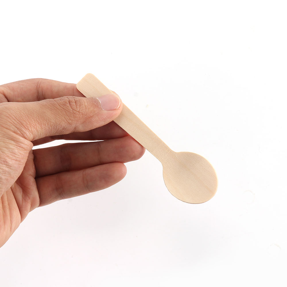 EOPER 5 Pack Wooden Soup Spoon Natural Eco-Friendly Dining Tableware Spoon for Eating Mixing Stirring
